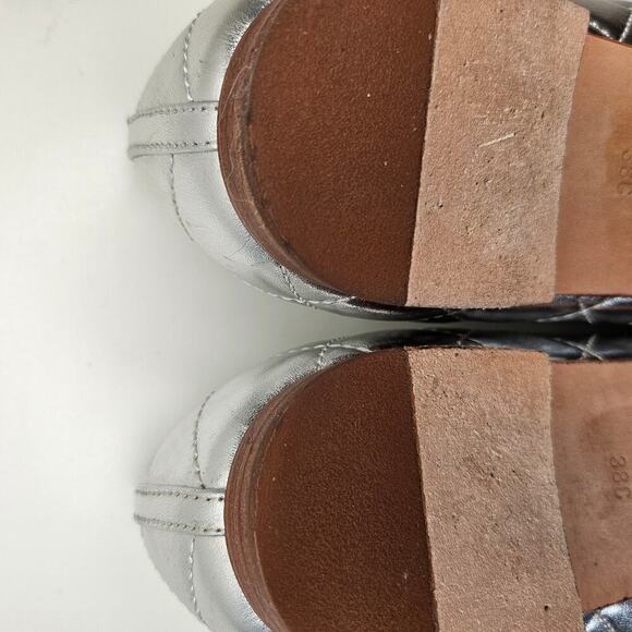 Chanel Silver Quilted Leather Ballet Flats US 8 / EU 38 - Picture 7 of 8